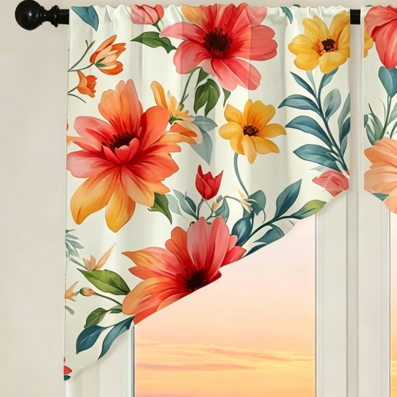 📢📢50% OFF !! ⏰Botanical Print Rod Pocket Window Curtains