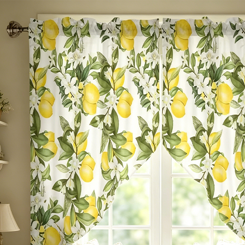 📢📢50% OFF !! ⏰Botanical Print Rod Pocket Window Curtains