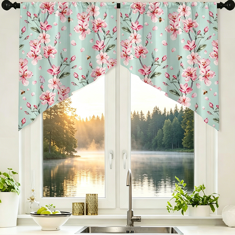 📢📢50% OFF !! ⏰Botanical Print Rod Pocket Window Curtains