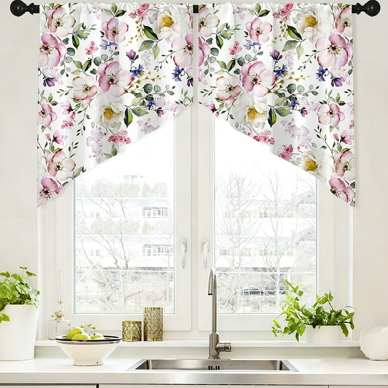 📢📢50% OFF !! ⏰Botanical Print Rod Pocket Window Curtains
