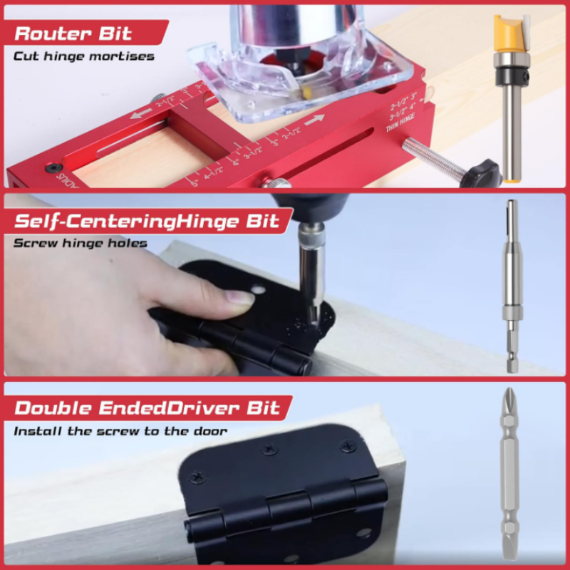 📢📢40% OFF !! ⏰Adjustable Door Hinge Mortise Jig Kit