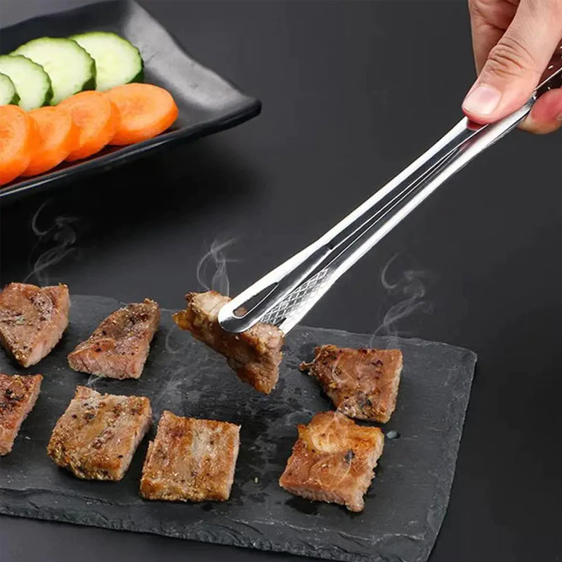 📢📢50% OFF !! ⏰28cm Super Long Stainless Steel Grill Tongs