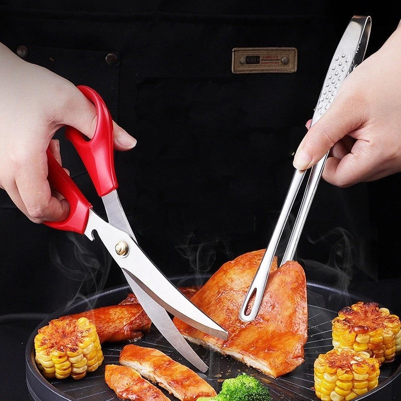 📢📢50% OFF !! ⏰28cm Super Long Stainless Steel Grill Tongs