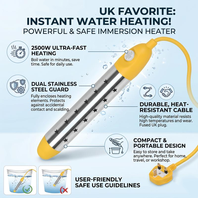 📢📢50% OFF !! ⏰Safe Anti-Scald Immersion Heater for Travel & Home