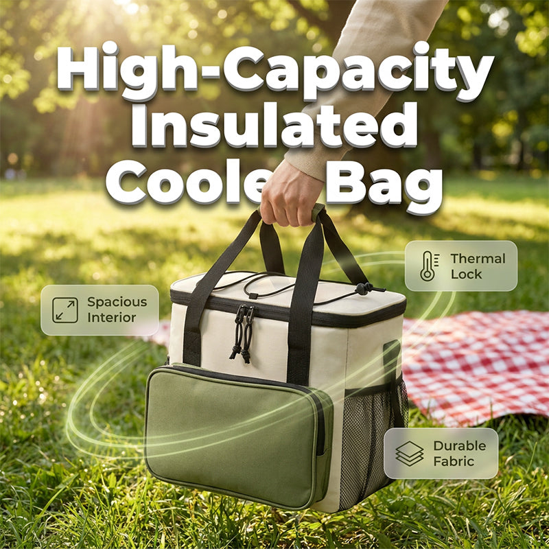 📢📢50% OFF !! ⏰Large Capacity Insulated Cooler Bag for Picnics & Outdoors