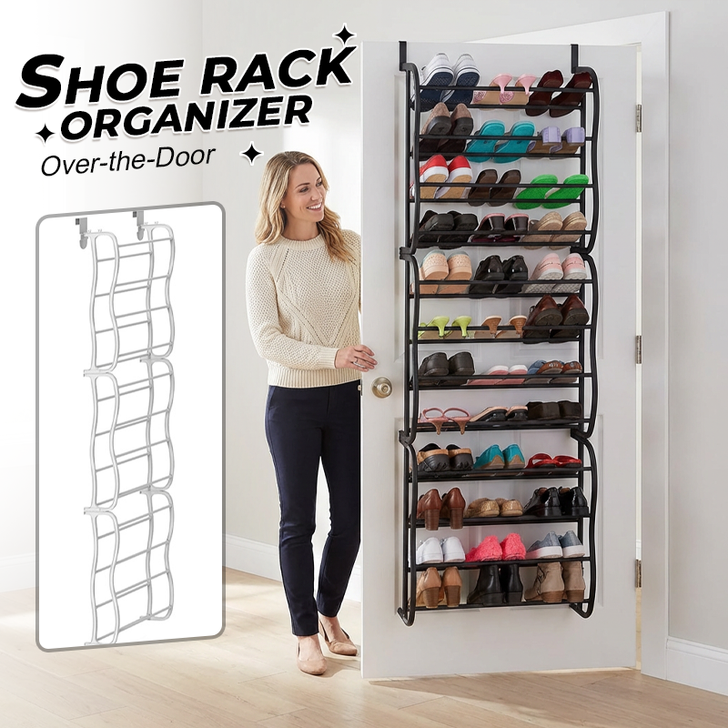 📢📢50% OFF !! ⏰ Over-the-Door Shoe Rack Organizer – 24 pockets & tool-free install – Fits standard doors, holds up to 24 pairs – perfect for entryway or closet 🚪✨