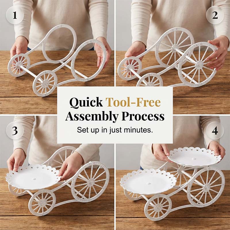 📢📢50% OFF !! ⏰Two-Tier Carriage Serving Stand