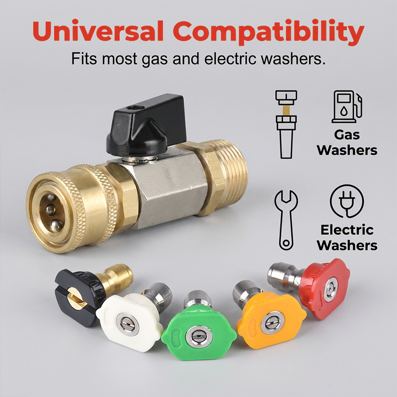 📢📢50% OFF !! ⏰Pressure Washer Quick Connect Shut-Off Valve