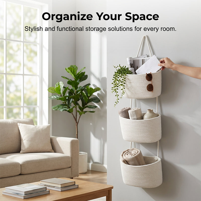📢📢50% OFF !! ⏰3-Tier Wall-Hanging Storage Organizer