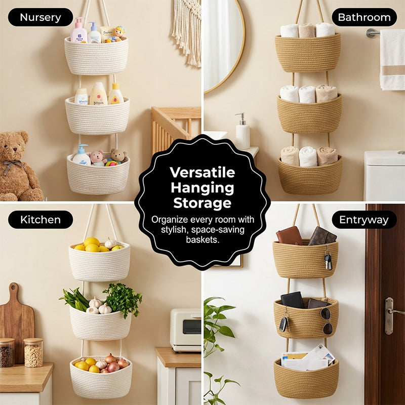 📢📢50% OFF !! ⏰3-Tier Wall-Hanging Storage Organizer