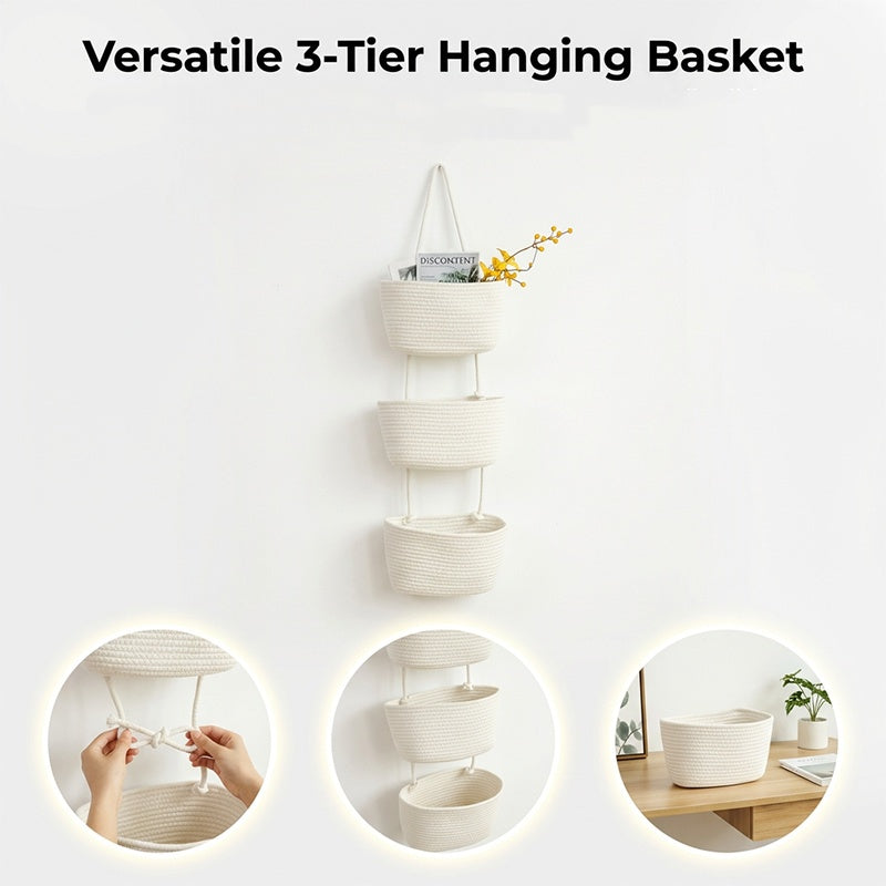 📢📢50% OFF !! ⏰3-Tier Wall-Hanging Storage Organizer
