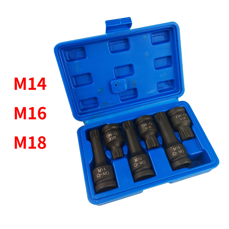 📢📢40% OFF !! ⏰1/2 Drive Triple Square Spline Bit Socket Set
