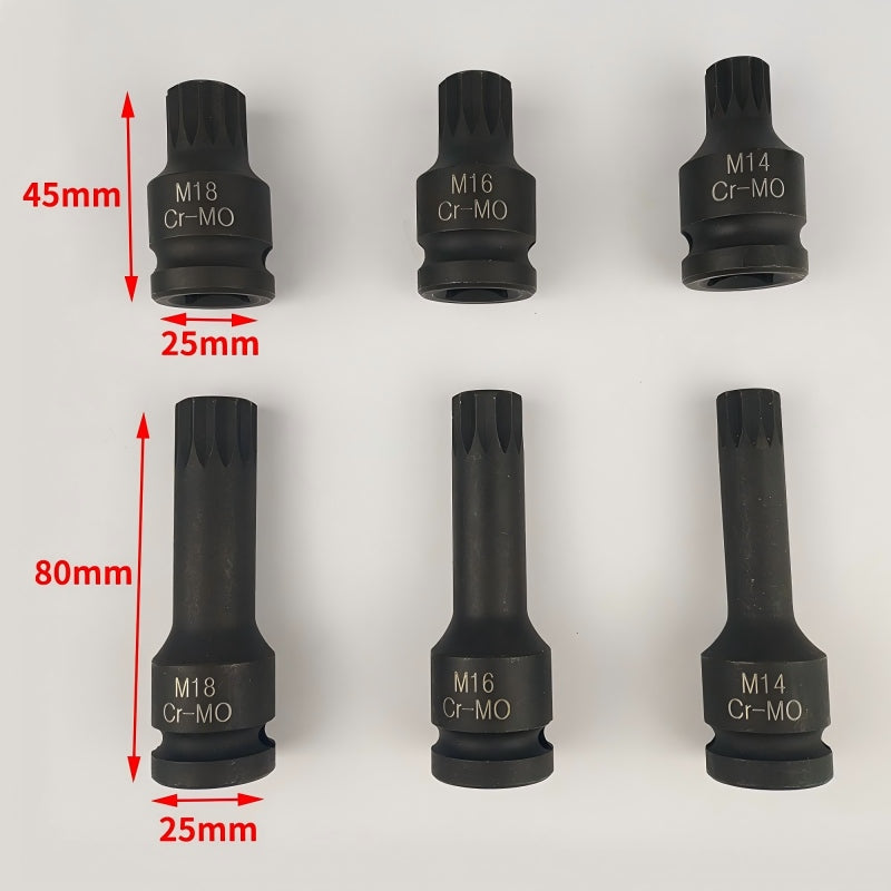 📢📢40% OFF !! ⏰1/2 Drive Triple Square Spline Bit Socket Set