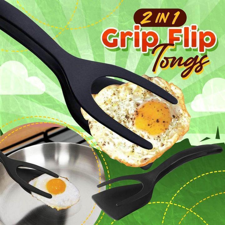 📢📢50% OFF !! ⏰2-in-1 Kitchen Spatula Tongs – Food Grade Silicone Tips, Non-Stick, Heat Resistant, Long Handle ✨