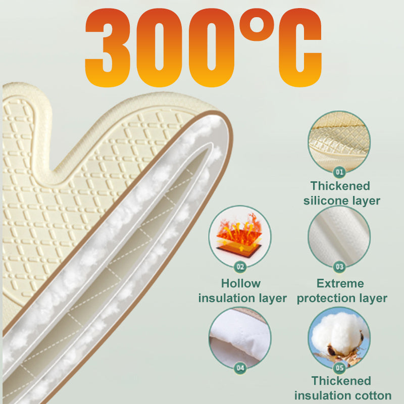 📢📢50% OFF !! ⏰[Practical Gifts] Heat-Resistant Baking Silicone Gloves
