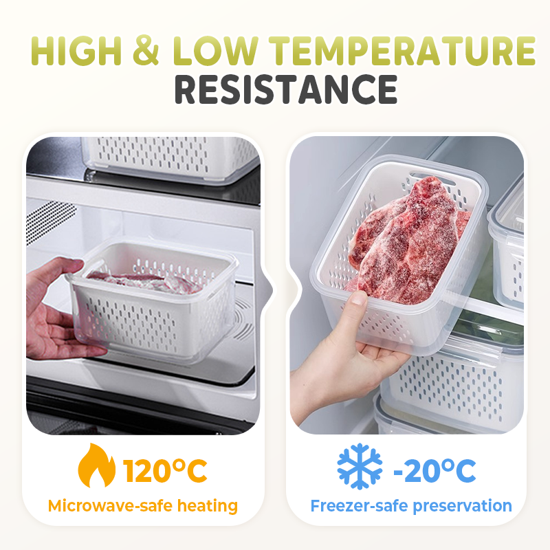 📢📢50% OFF !! ⏰2 in 1 Draining Fresh-Keep Food Container