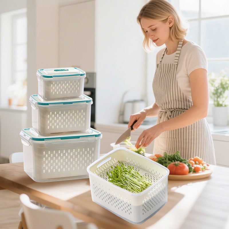 📢📢50% OFF !! ⏰2 in 1 Draining Fresh-Keep Food Container