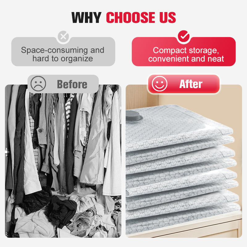 📢📢40% OFF !! ⏰Travel Vacuum Storage Bags & Portable Pump Set