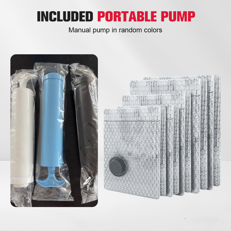📢📢40% OFF !! ⏰Travel Vacuum Storage Bags & Portable Pump Set