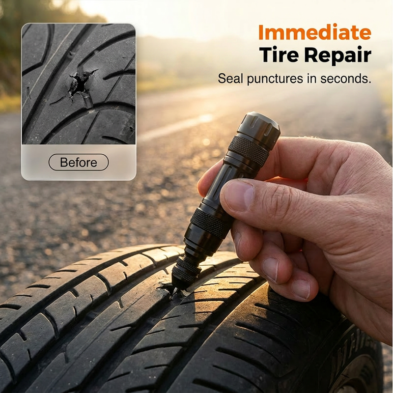 📢📢50% OFF !! ⏰Tubeless Tire Repair Kit – Aluminum Case