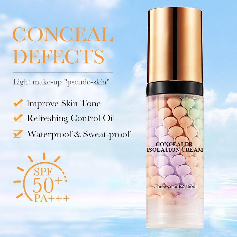 📢📢50% OFF !! ⏰3-color Delicate Hydration Brighten Skin Tone Waterproof Concealer Isolation Cream