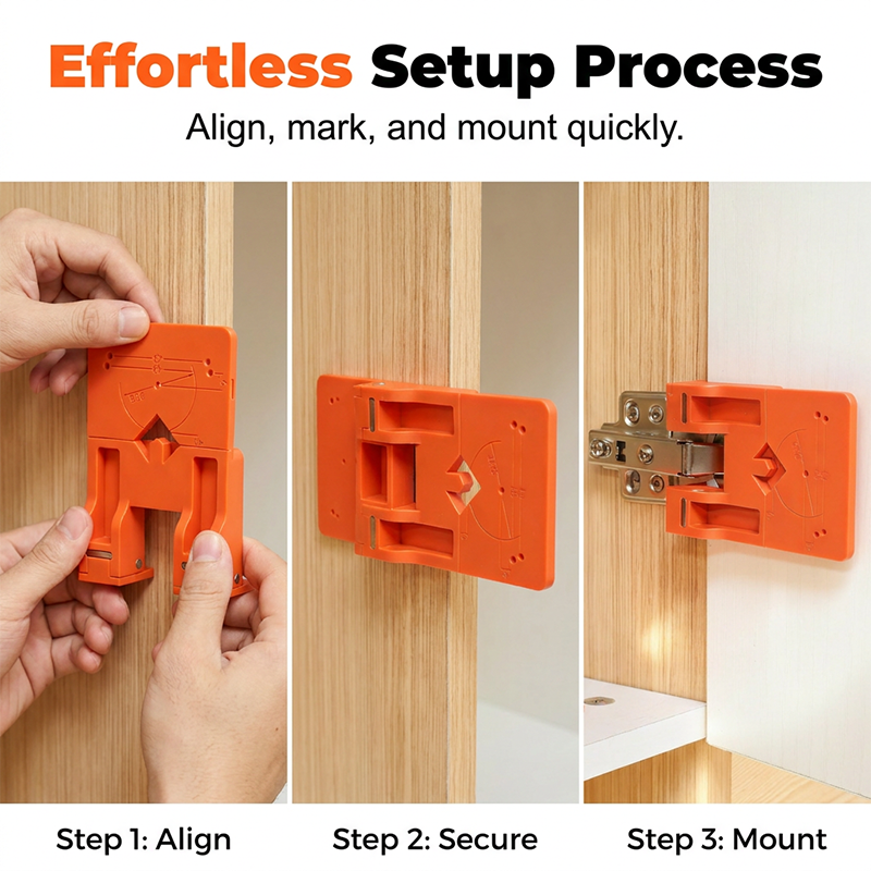 📢📢50% OFF !! ⏰ Cabinet Door Hinge Drilling Guide – Magnetic Clamp, Precise Alignment, 35mm 🪚
