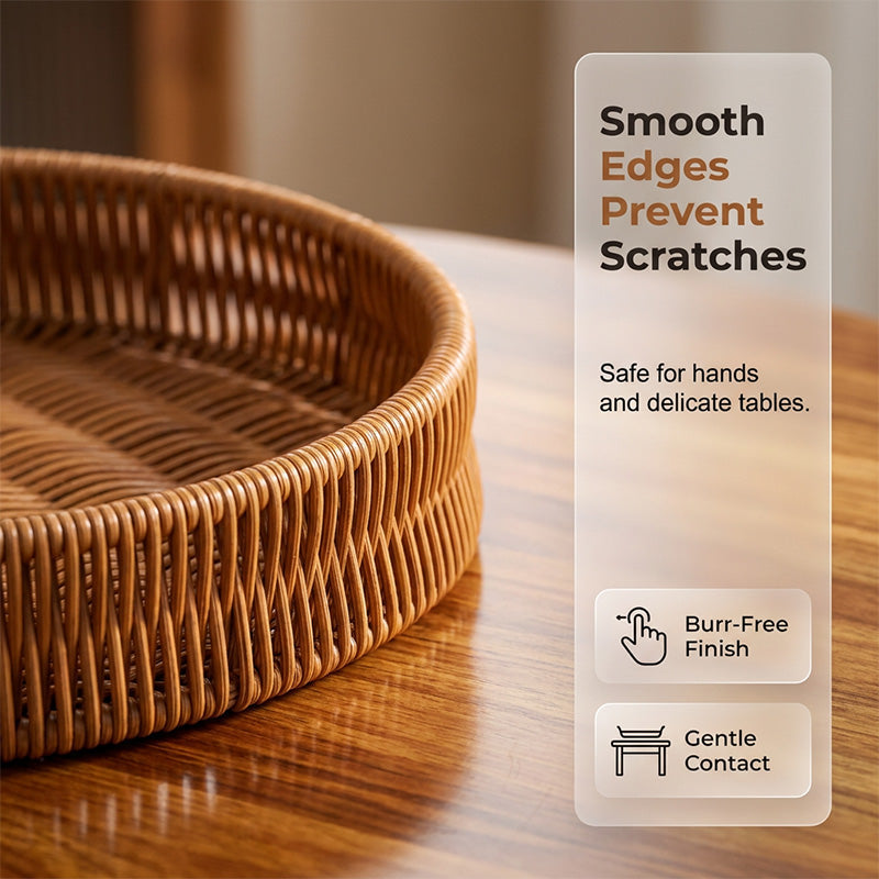 📢📢50% OFF !! ⏰Round Imitation Rattan Serving Basket with Handles