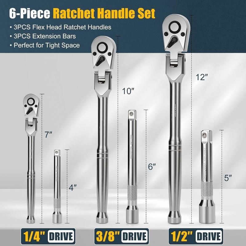 📢📢50% OFF !! ⏰6-Piece Flex Head Ratchet Wrench Set