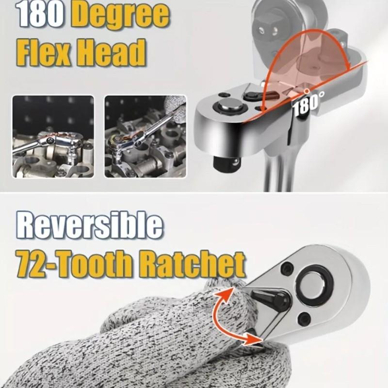 📢📢50% OFF !! ⏰6-Piece Flex Head Ratchet Wrench Set
