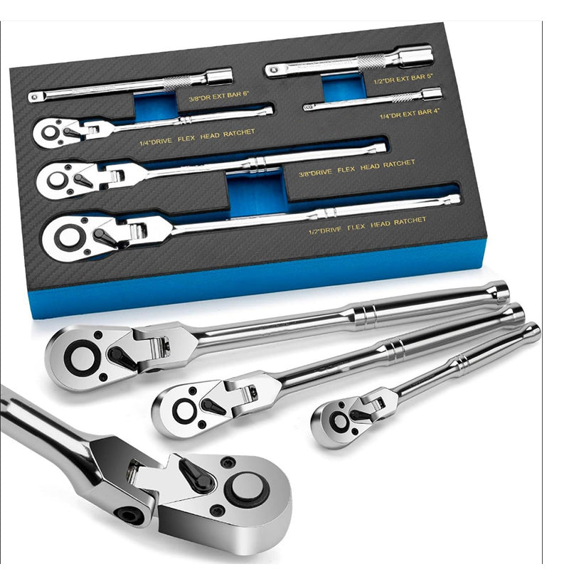 📢📢50% OFF !! ⏰6-Piece Flex Head Ratchet Wrench Set