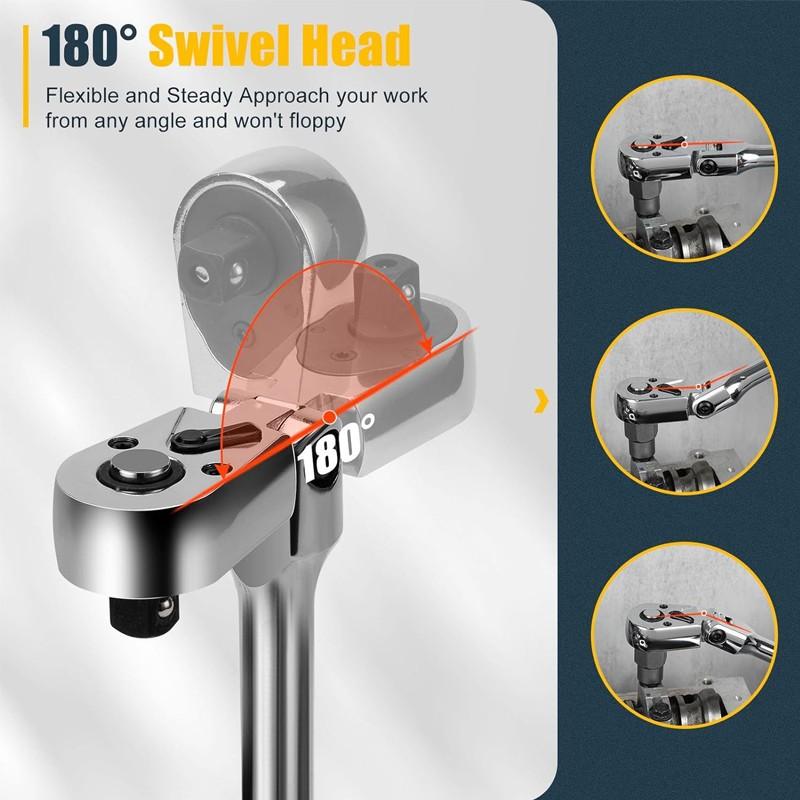 📢📢50% OFF !! ⏰6-Piece Flex Head Ratchet Wrench Set