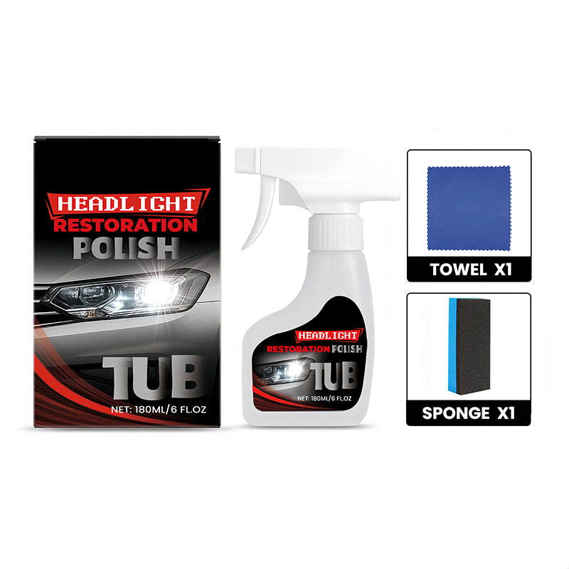 📢📢50% OFF !! ⏰180ml Professional Car Headlight Restorer with Sponge