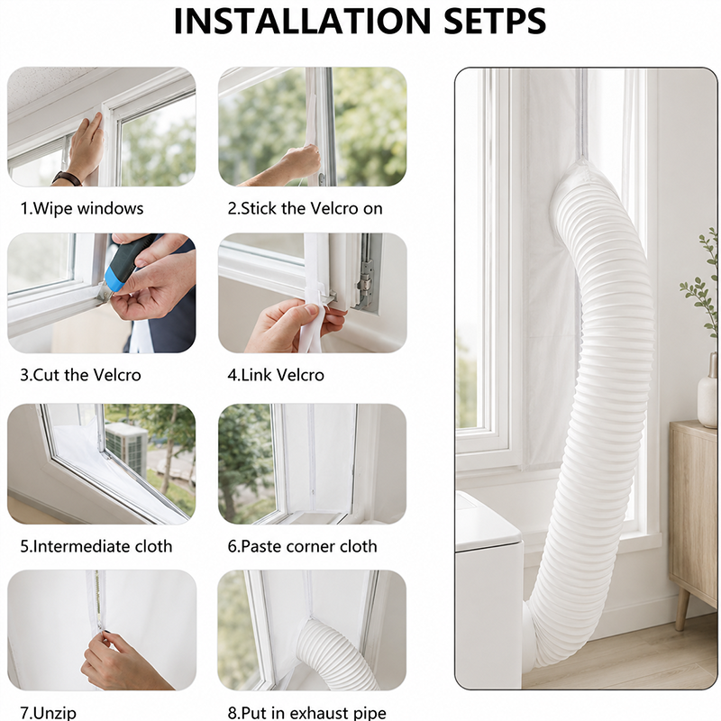 📢📢40% OFF !! ⏰Portable AC Window Seal Kit with 2 Zipper Doors