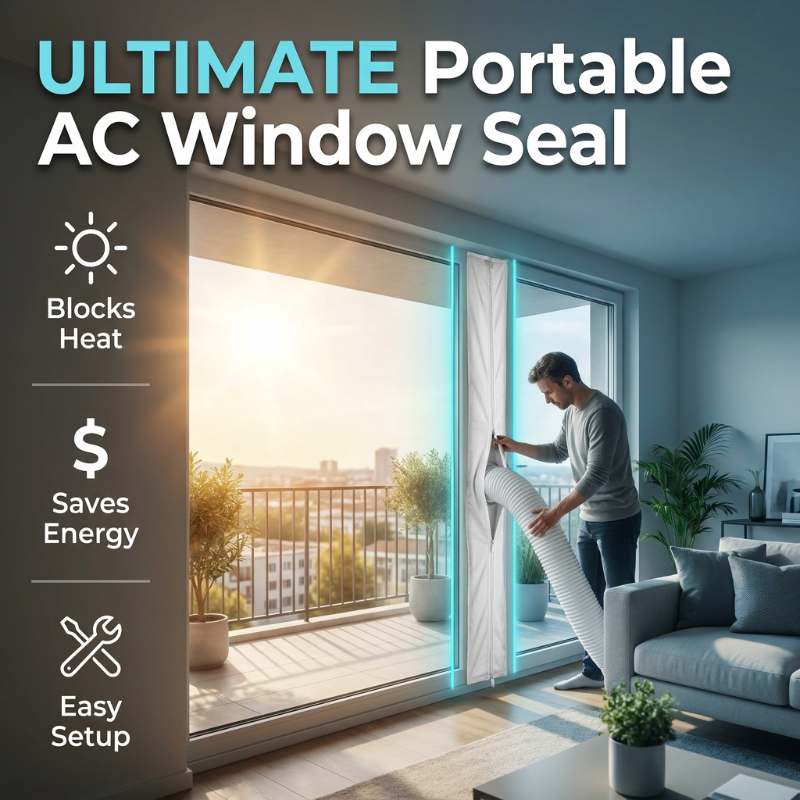 📢📢40% OFF !! ⏰Portable AC Window Seal Kit with 2 Zipper Doors