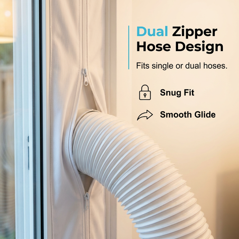 📢📢40% OFF !! ⏰Portable AC Window Seal Kit with 2 Zipper Doors