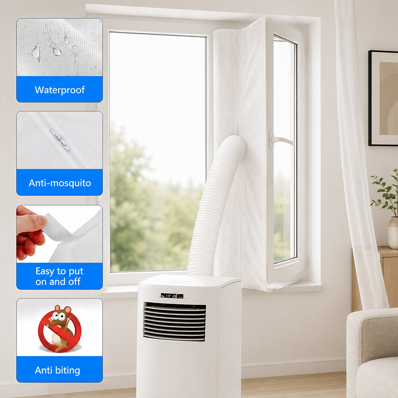 📢📢40% OFF !! ⏰Portable AC Window Seal Kit with 2 Zipper Doors