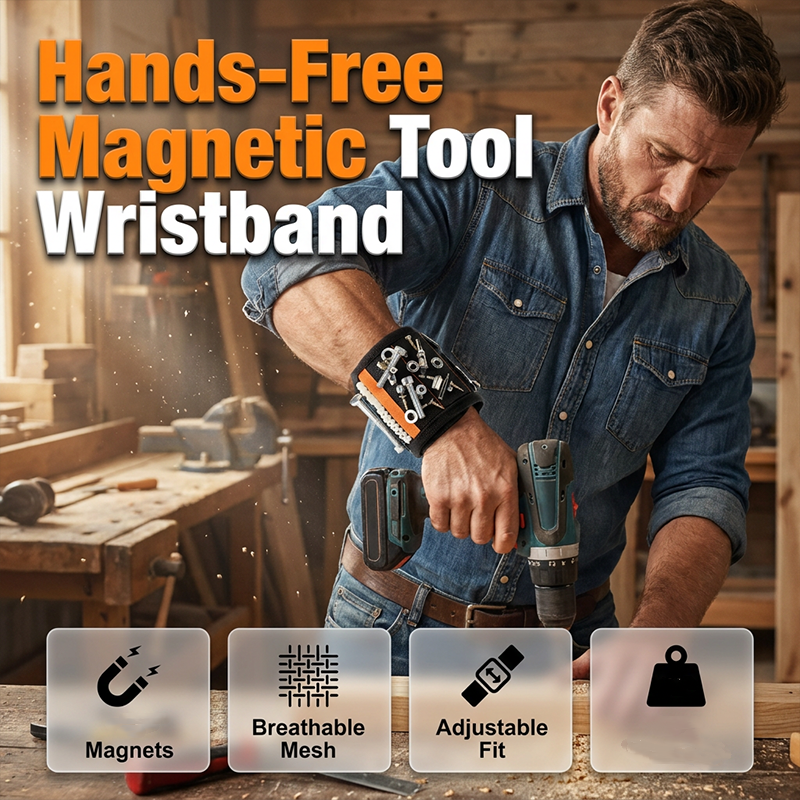 📢📢50% OFF !! ⏰Adjustable Magnetic Tool Holder Wristband