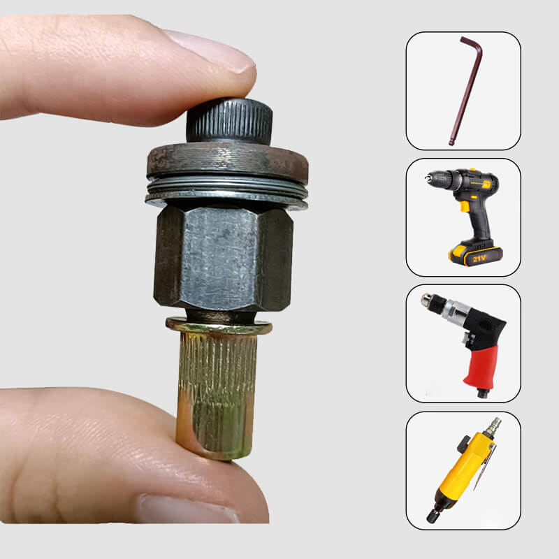 📢📢40% OFF !! ⏰Rivet Gun Head & Nutsert Cap Set | Heavy-Duty Steel Fastening Tool | Portable Kit for Automotive, Sheet Metal & Industrial Use