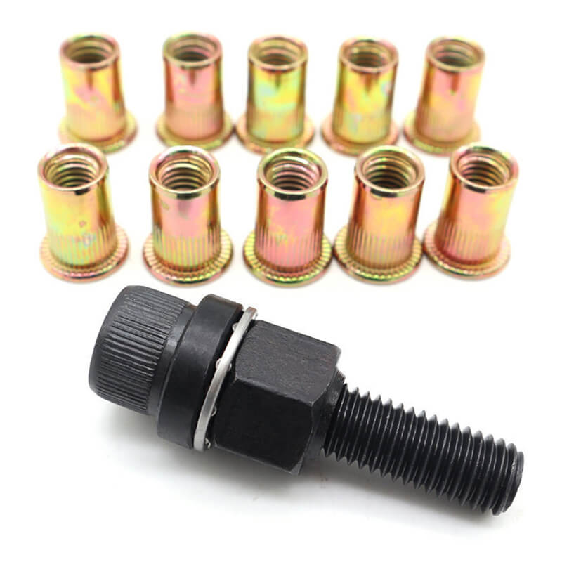 📢📢40% OFF !! ⏰Rivet Gun Head & Nutsert Cap Set | Heavy-Duty Steel Fastening Tool | Portable Kit for Automotive, Sheet Metal & Industrial Use