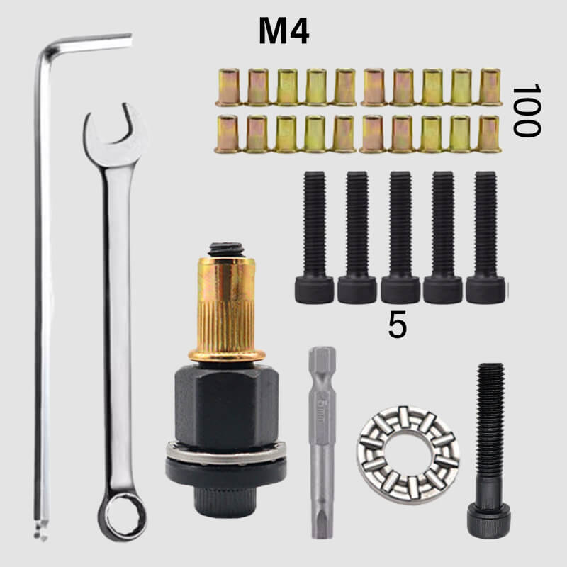 📢📢40% OFF !! ⏰Rivet Gun Head & Nutsert Cap Set | Heavy-Duty Steel Fastening Tool | Portable Kit for Automotive, Sheet Metal & Industrial Use