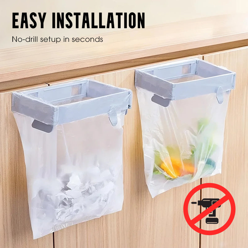 📢📢50% OFF !! ⏰No-Drill Wall-Mounted Folding Trash Bag Holder