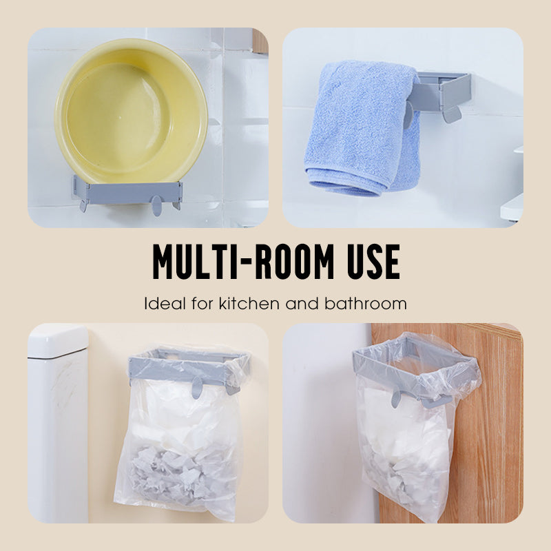 📢📢50% OFF !! ⏰No-Drill Wall-Mounted Folding Trash Bag Holder
