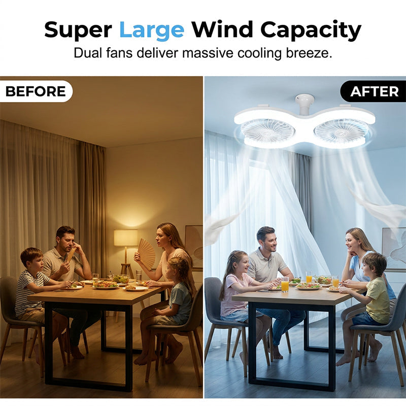 📢📢40% OFF !! ⏰Dual-Head LED Ceiling Fan with Light