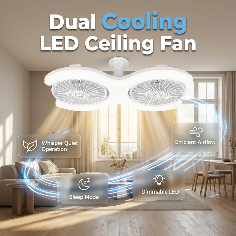 📢📢40% OFF !! ⏰Dual-Head LED Ceiling Fan with Light