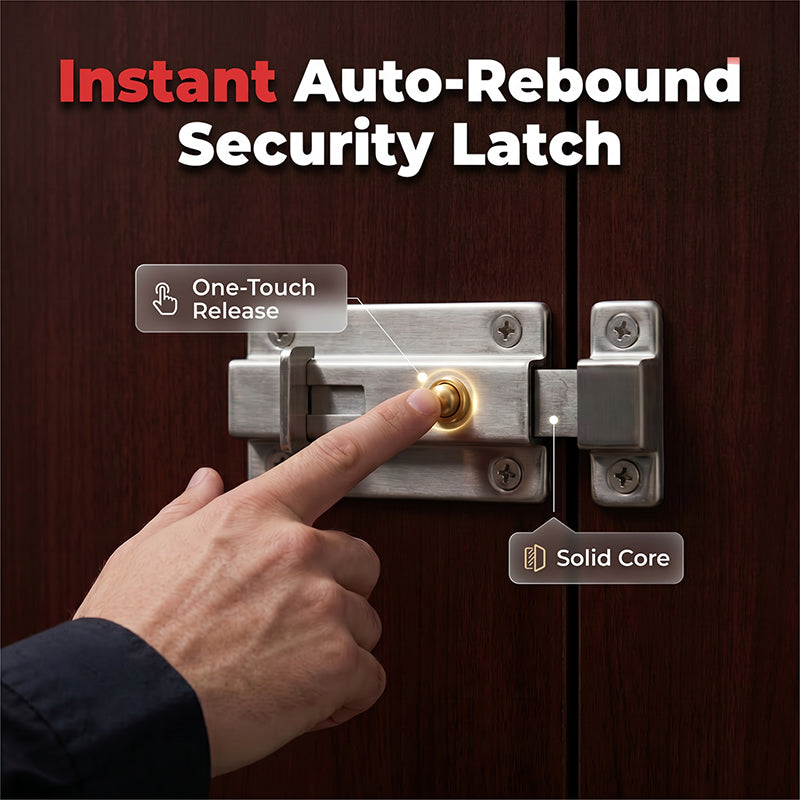 📢📢50% OFF !! ⏰Auto-Rebound Security Door Latch