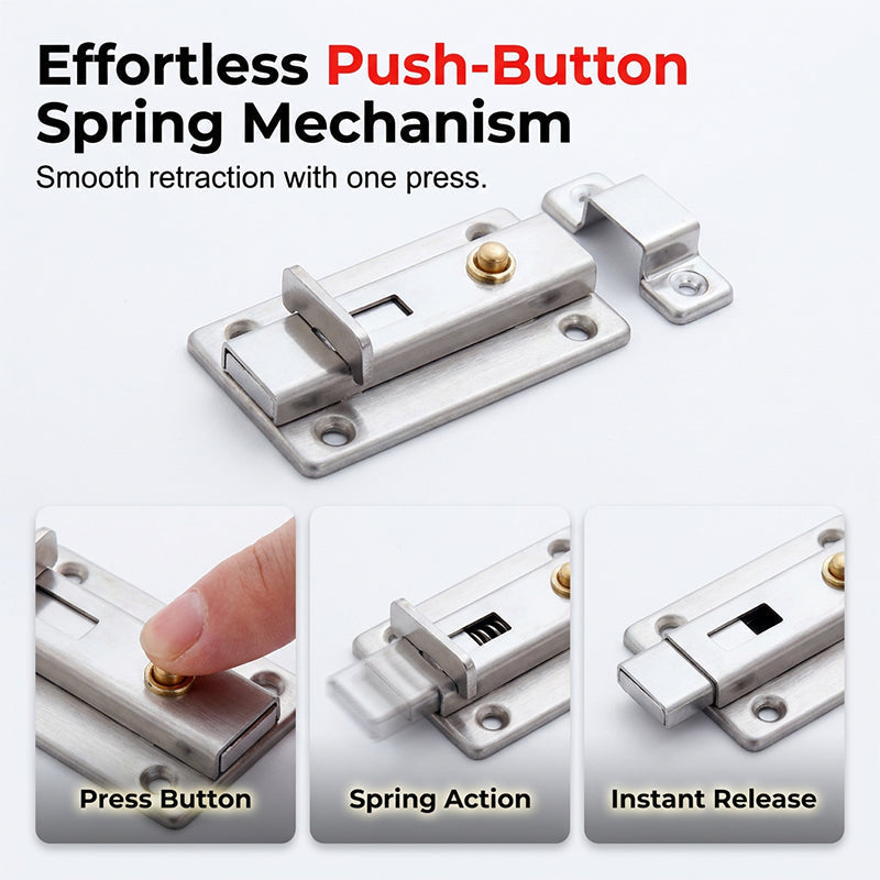 📢📢50% OFF !! ⏰Auto-Rebound Security Door Latch