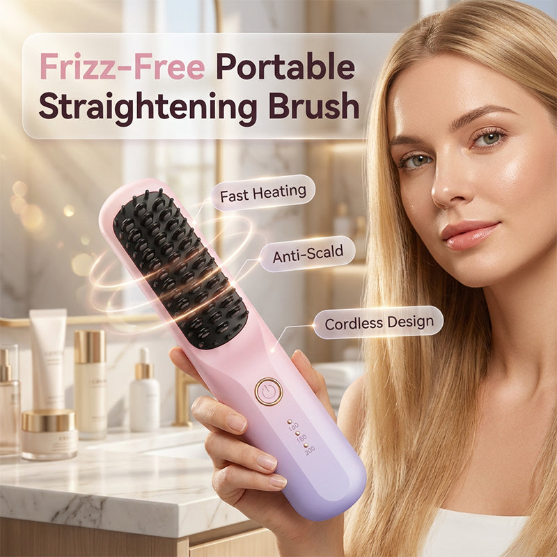 📢📢50% OFF !! ⏰Portable Cordless Hair Straightening Brush
