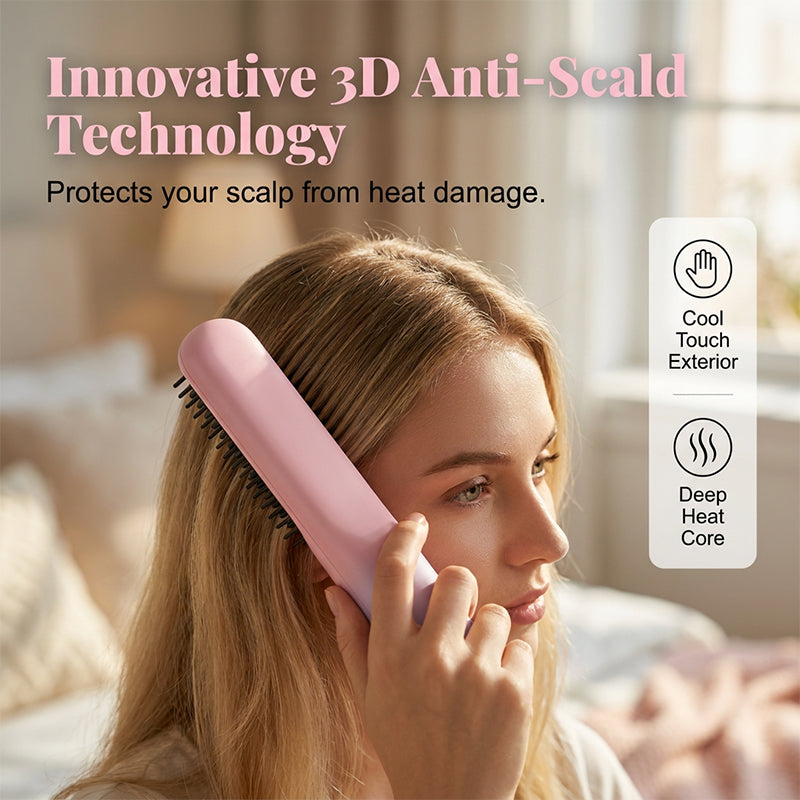 📢📢50% OFF !! ⏰Portable Cordless Hair Straightening Brush