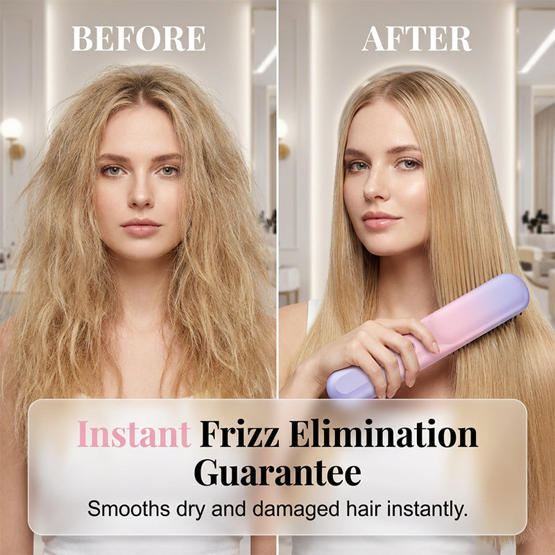 📢📢50% OFF !! ⏰Portable Cordless Hair Straightening Brush