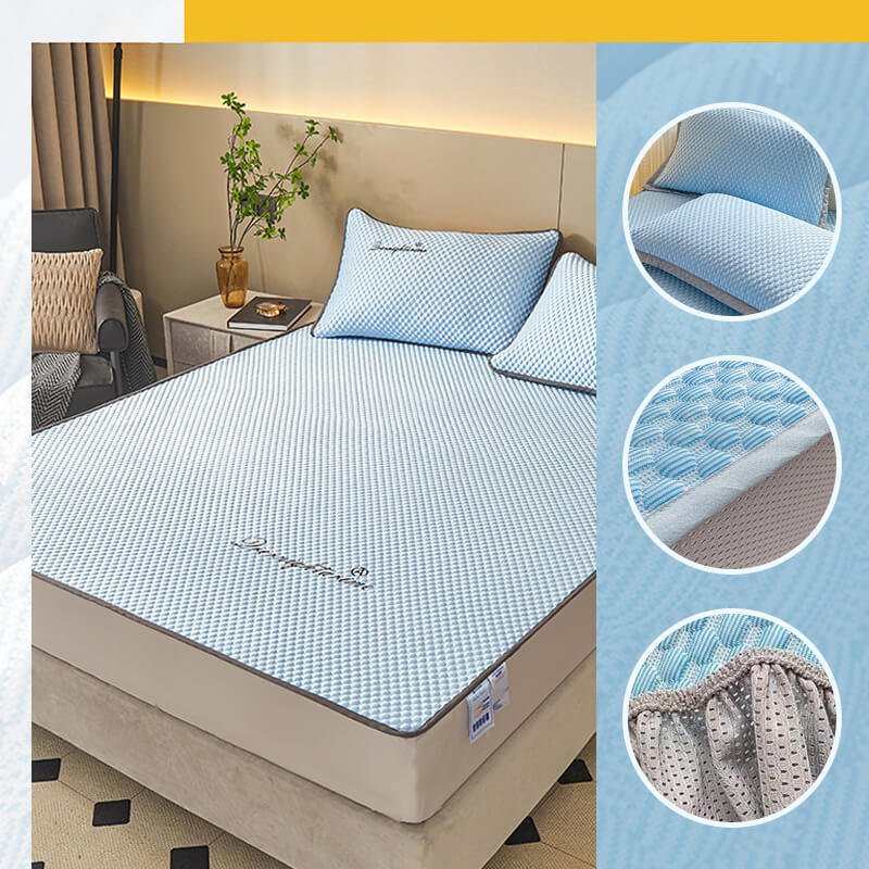 📢📢40% OFF !! ⏰Ice Silk Cool Mattress Fitted Sheet 2-pcs Sets